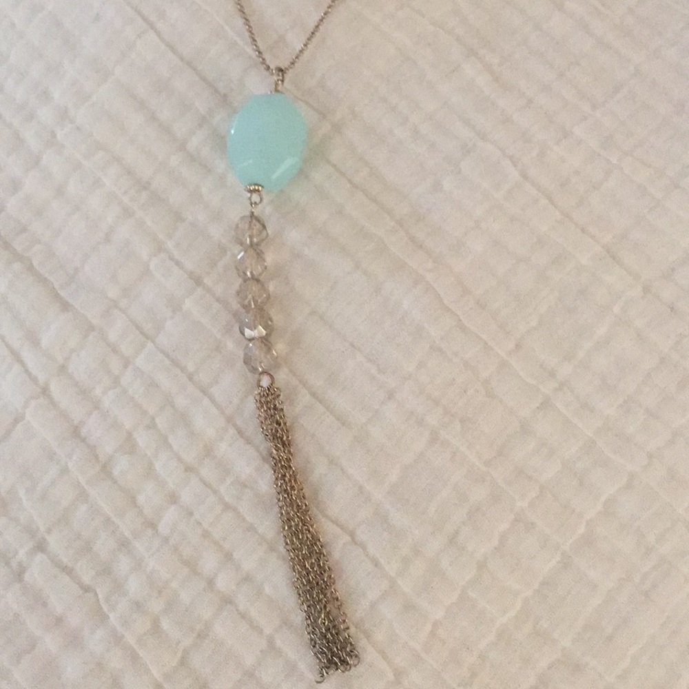 Necklace with stone and tassel